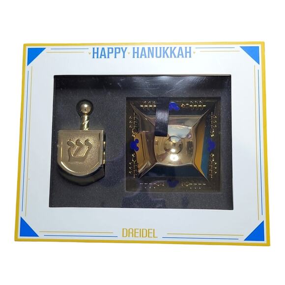 Mickey Mouse Gold Hanukkah Dreidel with Stand Disney Metal Sevivon Judaica Set - Picture 1 of 14